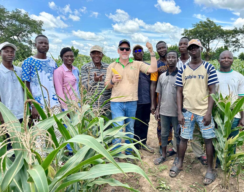 A group in a field in Africa